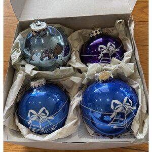 Bronner’s Hungary Large Glass Christmas Ornaments Lot of 4 Vintage
